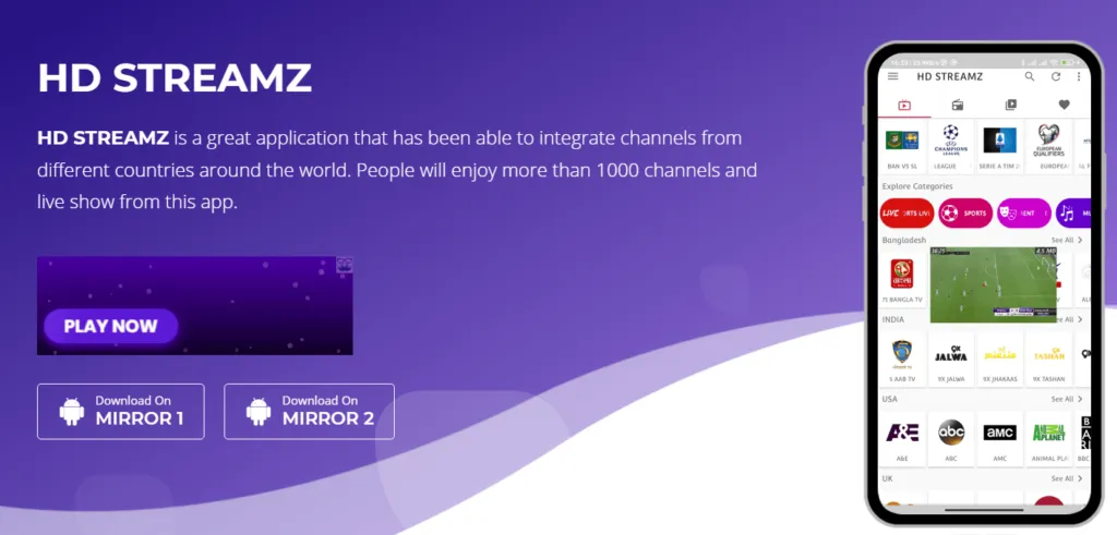 HD Streamz APK free Download for android