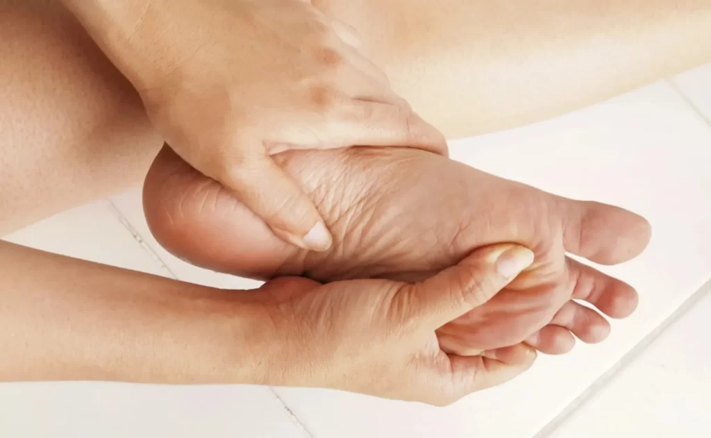 Due to deficiency of vitamin D, burning sensation in palms and soles, massage with natural oil