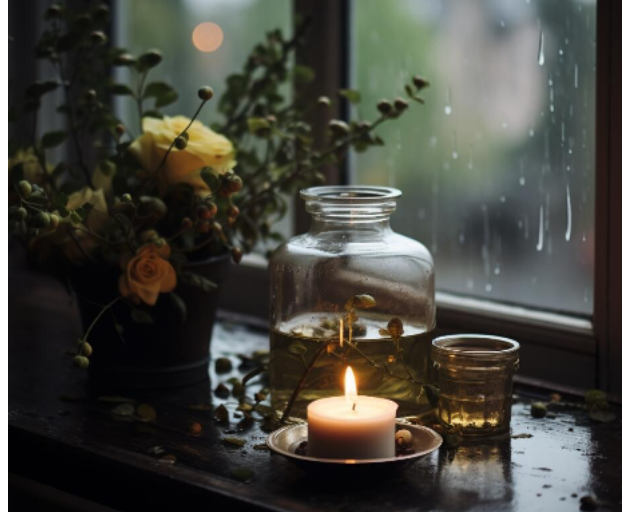 A Rainy Day with Scented Candles